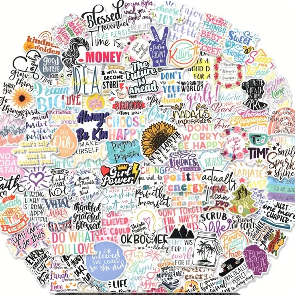 Set of 100 Motivational Quote Stickers